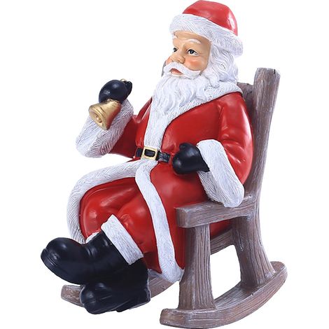 Statue De Père Noël - Fauteuil Balançoire En Résine - Décoration De Noël Pour Intérieur - 1 Pièce (1/5)