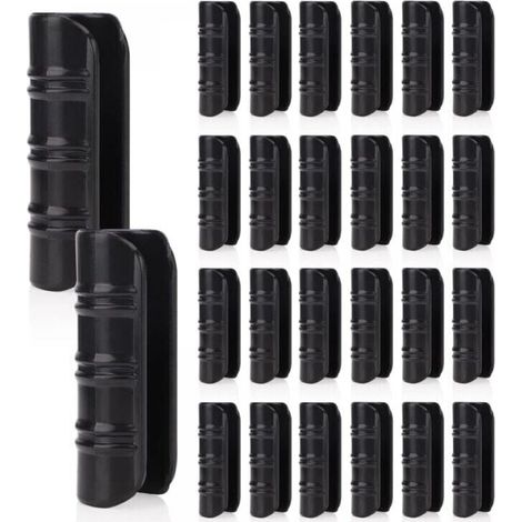 24 Pieces Garden Hose Clips, Plastic Clips for Greenhouse Film, Hose Clamp Connector Kit for Greenhouse Banner Frame Shed, Black, 25 mm (1/4)