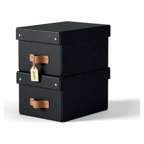 PACK 2 CAJAS DE ALMACENAMIENTO CARTÓN PEQUEÑA COLOR NEGRO LEITZ 61470095