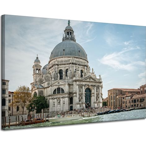 Leinwandgemälde Architektur Bibliothek 120x80 cm Italien Europa Stil Barock