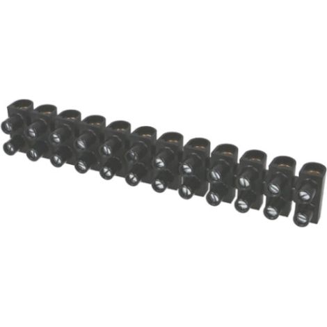 Barrette de connexion "domino" 12 entrées 25mm² noire (1/2)