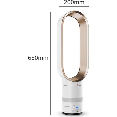 Ventilateur de sol électrique sans pales, 40 cm (16 pouces), sécurité enfant, ventilateur tour, refroidisseur d'air de bureau avec télécommande. (1/3)