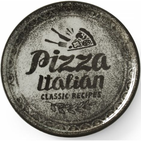 Plato para pizza de porcelana negra Recipe Collection, diámetro 31 cm - juego de 6