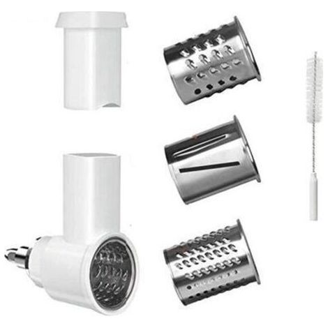 Vegetable Slicer Accessory for Food Processor, Cheese Grater, Vegetable Grater with 3 Stainless Steel Blades, Vegetable Cutter Grater Accessory (1/4)