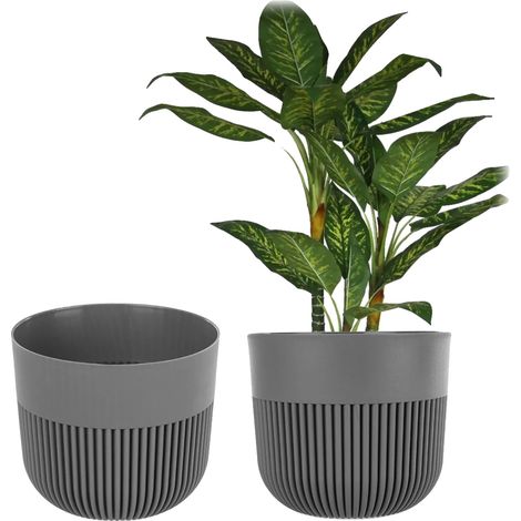 Vase à Fleurs, Matériau Plastique, 25 cm de Diamètre, Style Moderne, Revêtement PE, Convient pour Fleurs et Plantes (1/5)