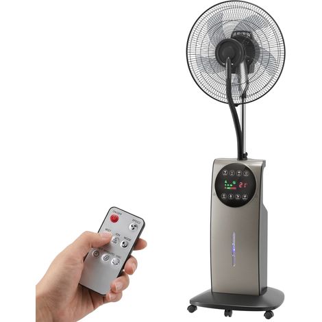 Ventilateur brumisateur sur pied, télécommande, oscillation 70°, 3 vitesses, 3 modes, réservoir 3,1 L