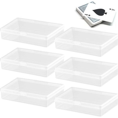 Lntyq Lot de 6 boîtes de rangement vides en plastique pour cartes à jouer (1/4)