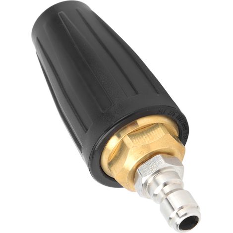 Buse turbo pour nettoyeur haute pression, raccord rapide 1/4 pouce, noyau céramique en cuivre, 3000 PSI, buse turbo rotative noire (1/5)