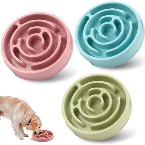 Comedero de alimentación lenta, 3 piezas, Comedero de alimentación lenta para perros, Comedero para perros, Comedero para gatos, 20,5 x 3,5 cm (1/5)