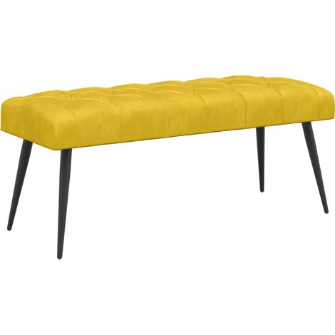 Banc avec capitonnage bouton Jaune 110 x 40 x 46 cm Velours vidaXL