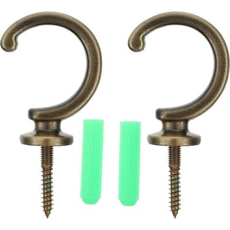 Lot de 2 embrasses de rideaux en alliage de zinc, crochets et supports de rideaux-7.2X3.5CM (1/4)