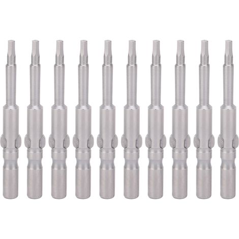 Lot de 10 embouts cruciformes magnétiques en acier S2 trempé pour tournevis - Pièces quincaillerie hexagonales (1/5)