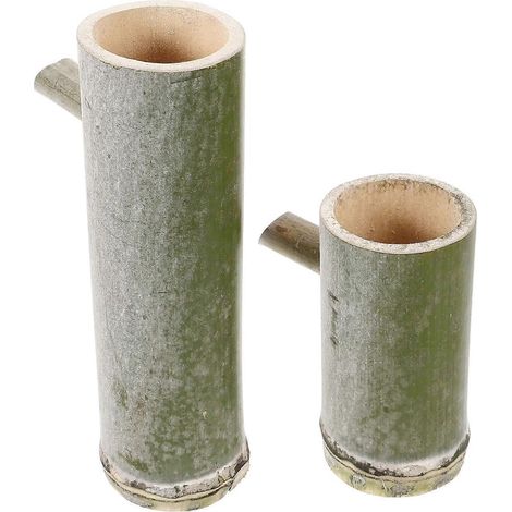 Ensemble fontaine de table artisanale en bambou : bec verseur cascade 2 accessoires hauteurs 15/25 cm pour aquarium et jardin (1/5)
