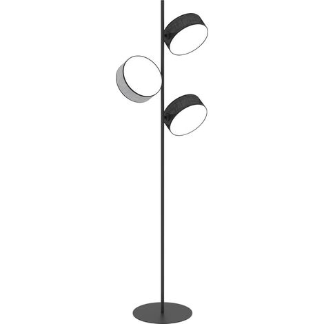 Lampada da terra minimal nera/grigia con paralume 3xE14 (1/5)