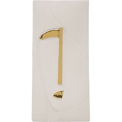 Pannello decorativo Nairobi in ceramica bianca e dettagli oro (1/5)