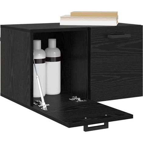 Étagère Murale de Rangement 60 x 36,5 x 35 cm en Bois d'Ingénierie Couleur Chêne Noir (1/5)