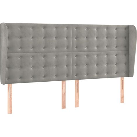 Maison Exclusive - Testiera ad Orecchio Grigio Chiaro 183x23x118/128 cm in Velluto