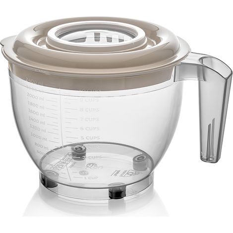GRANO 2,5L KÜCHENRÜHRSCHÜSSEL AUS KUNSTSTOFF MIT DECKEL, BEIGE