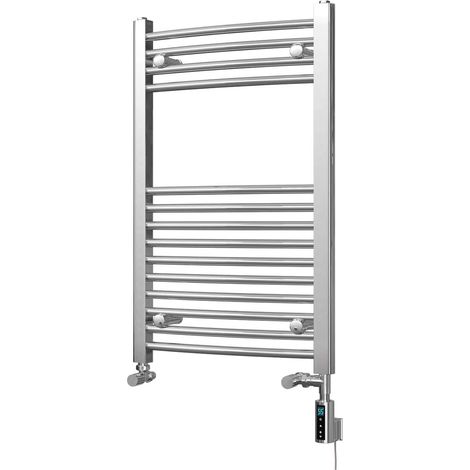 Zennor - Chrome Dual Fuel Towel Rail H800mm x W500mm Thermostatic WIFI - Curved (1/3)