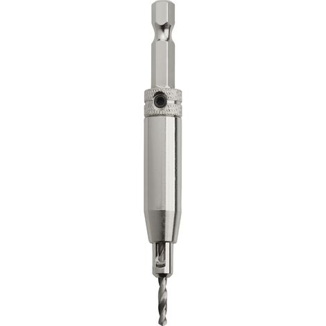 SOTECH Zentrierbohrer Ø 2,7 mm HSS4241 Stahl mit Sechskantschaft Scharnier Bohrhilfe mit gefederter Führungshülse zum Vorbohren von Schrauben mit 3,5 mm Durchmesser, 3 Stück (1/5)