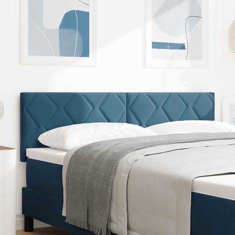 LED Kopfteil Dunkelblau 144 cm Samt vidaXL (1/5)