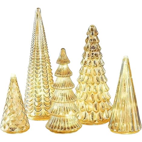 Sapin De Noël LED Petites décorations fête à LED, centres Table petites lumières sapin Noël Pour Étagère Cheminée Chambre Salon Bureau Dortoir Restaurant (1/5)