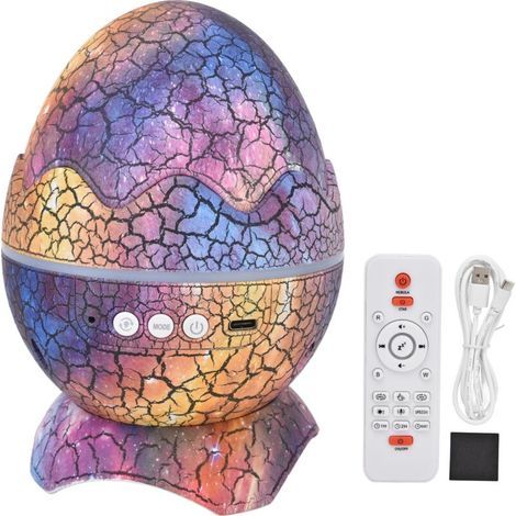 Dinosaur Egg Star Projector, Adjustable Angle, White Noise, Bluetooth Night Light with Remote Control (1/5)