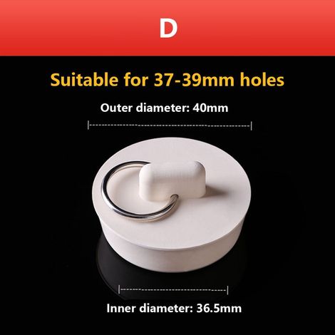 Bouchon De Vidange - En Caoutchouc - Pour Baignoire Lavabo Douche Evier - Blanc - Lot De 1 (1/5)