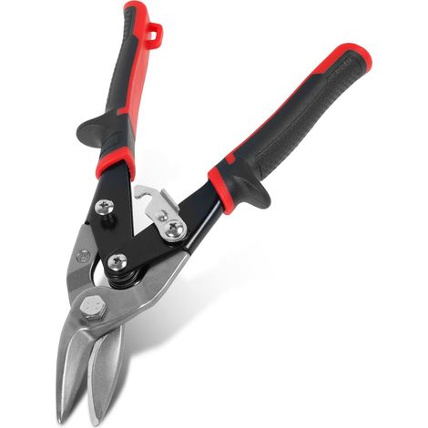 Forbici per metallo da 257 mm - Forbici dritte - Acciaio al cromo vanadio - Taglierina per aviazione - Per lamiera, alluminio, rame, pelle (forbici a punta dritta)