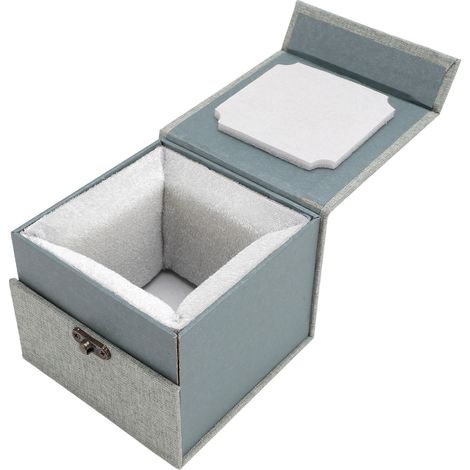 Aufbewahrungsbox für Puppenköpfe, stoßfest, mit Schwammpolsterung, Kugelgelenk-Puppenkopfbehälter für 16–16,5 cm Umfang, Grau/Grün (1/5)