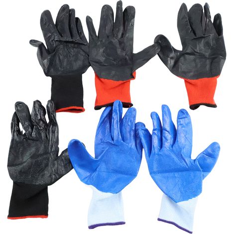 Vacuum-3pcs Gardening Gloves-White and Blue + Red and Black + Black and Black (1/5)