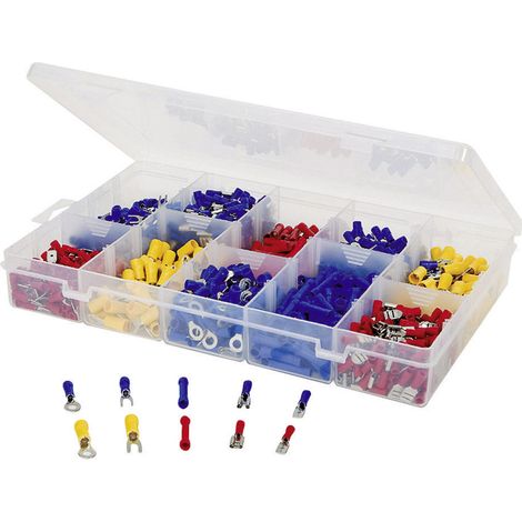 TRU COMPONENTS 731306 Quetschverbinder-Sortiment 0.50 mm² 2.50 mm² Blau, Gelb, Rot 1000 St.