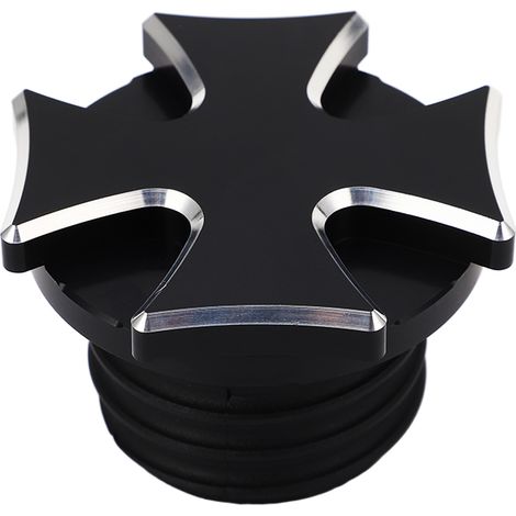 Bouchon Réservoir Moto CNC Aluminium Carburant Éventé Décoratif Remplacement Noir Touring (1/5)