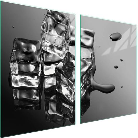 Plaque de protection en verre pour poêle 2x45x52 Glace (1/5)