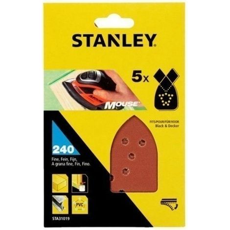 Hoja lija mouse perfor. gr280 stanley 5 pz