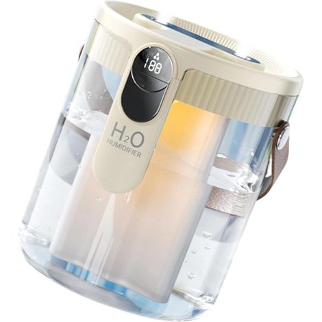 Humidificador con conexión USB, atomizador silencioso, pantalla digital, gran capacidad de 1,5 litros, color beige. (1/5)