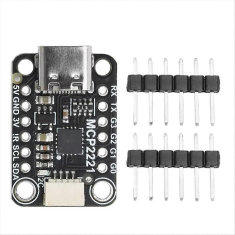 Module adaptateur MCP2221A USB vers GPIO ADC/carte de traitement du signal avec interface TYPE-C pour capteur d'écran OLED et pilote PWM (1/5)
