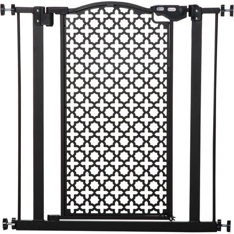 PawHut 74-80 cm Pressure Fit Safety Gate for Doorways and Staircases, Dog Gate, Pet Barrier for Hallways with Auto Close, Double Locking (1/5)