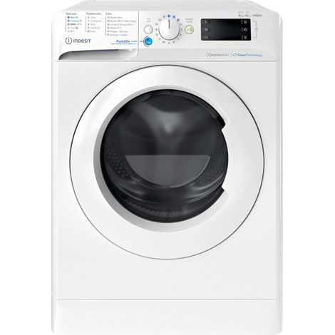 Indesit – Lave-linge séchant 6 kg – Charge avant – Vitesse d'essorage 1400 tr/min – Classe énergétique B – Profondeur 540 mm – Largeur 595 mm – Hauteur 850 mm (1/5)