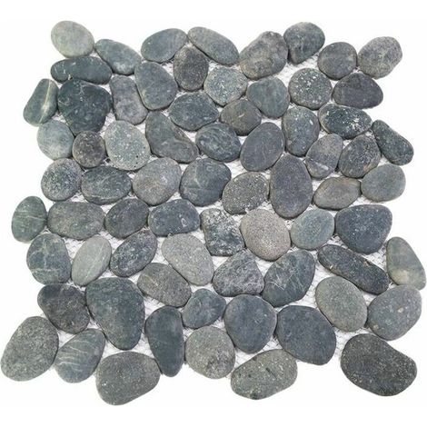 Mosaïque pour sol en galets 30x30cm – Anti-dérapant R10 – Pierre naturelle pour intérieur et extérieur – Vente à l'unité – (1/3)