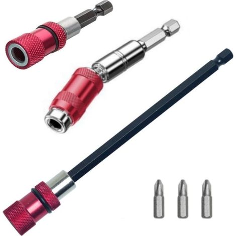 3-teiliger magnetischer Bithalter mit 1/4-Zoll-Sechskantschaft für Trockenbau-Bits, magnetischer Sechskantgriff, Schnellwechsel-Schraubendreherbit für Bohrmaschinen und Schlagschrauber