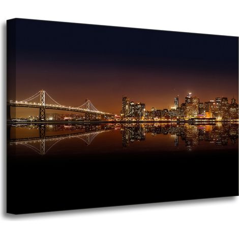 Impresión en lienzo de la arquitectura de San Francisco, 70 x 50 pulgadas.