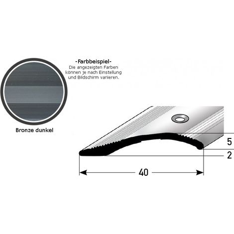 Ausgleichsprofil / Anpassungsprofil "Creston", Ausgleich: 2 - 16 mm, 40 mm breit, Aluminium eloxiert, gebohrt / selbstklebend-silber-1000-gebohrt