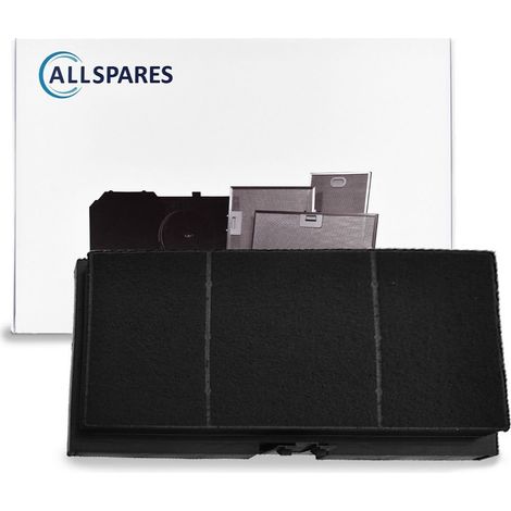 Filtro de carbón AllSpares para campanas extractoras compatible con Bosch DSZ4551 / Siemens LZ45510 / Neff Z54TC01X0 (300x195x24mm)