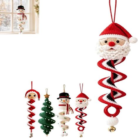 Beyamis Kit crochet neige TypeB perles - Spirale fil doux déco Noël suspendue