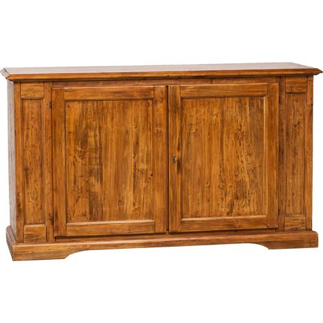 Buffet de campagne en tilleul massif finition noyer L180xPR58xH105 cm. Fabriqué en Italie (1/5)