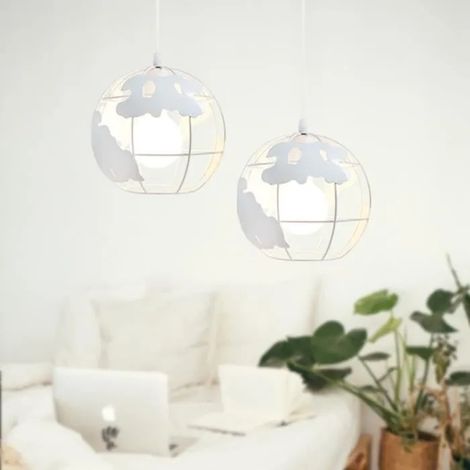 2x Moderne Lustre Suspension Industrielle en Globe Lampe Suspension Style Nordique pour Salon Chambre Cafe Bar Reatourant (1/4)