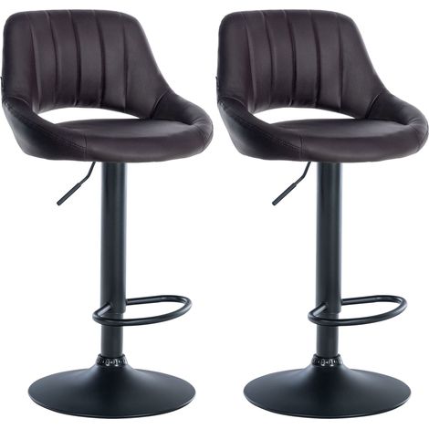 2er Set Barhocker Milet Kunstleder braun Metall matt schwarz