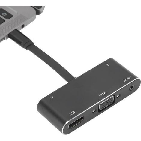 Convertisseur USB C Type C vers HDMI VGA Câble Audio Adaptateur en alliage d\'aluminium Fournitures électroniques
