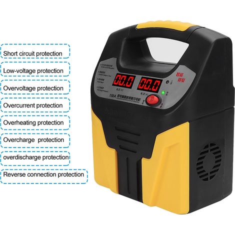 Chargeur de batterie universel intelligent à impulsions 12 V/24 V 360 W pour voiture et moto, avec écran LCD et prise américaine. (1/5)